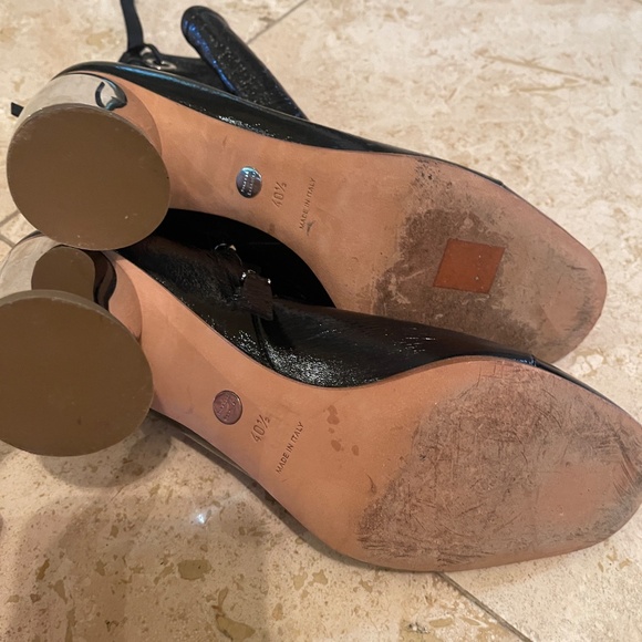 Proenza Schouler Leather Lace-Up Boots with Curved Mirrored Heel - Picture 6 of 9